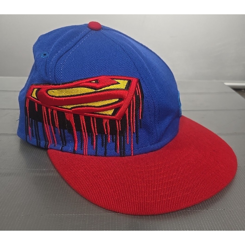 Superman Hat Baseball Cap New Era DC Comics Superhero 9Fifty SZ 7 1/2 Drip Logo